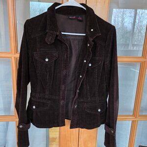 Women's Willi Smith Brown Corduroy Blazer Jacket Sports Coat Top Size 4/S [162]